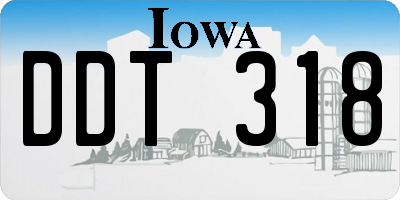 IA license plate DDT318