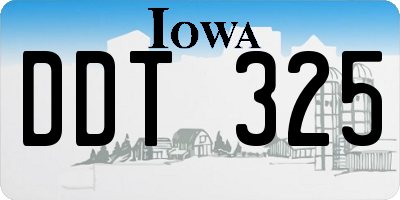 IA license plate DDT325