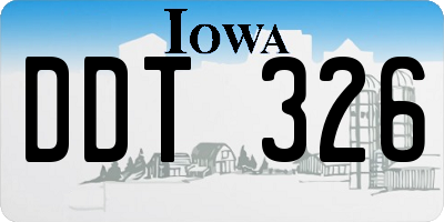 IA license plate DDT326