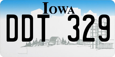 IA license plate DDT329
