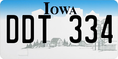 IA license plate DDT334