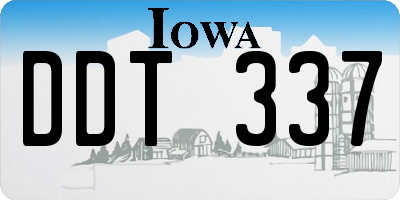 IA license plate DDT337