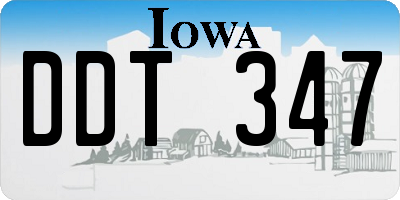 IA license plate DDT347