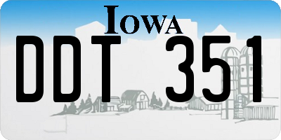 IA license plate DDT351