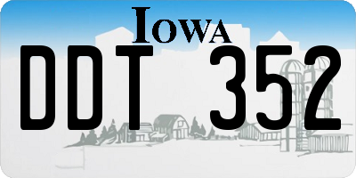 IA license plate DDT352