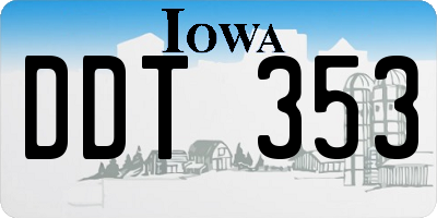 IA license plate DDT353