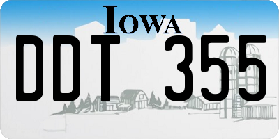 IA license plate DDT355