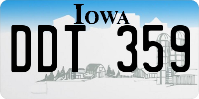 IA license plate DDT359