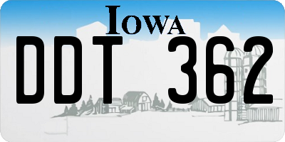 IA license plate DDT362