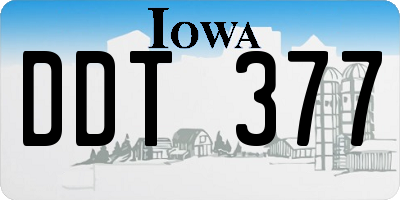 IA license plate DDT377