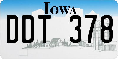 IA license plate DDT378