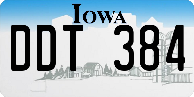 IA license plate DDT384