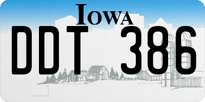 IA license plate DDT386