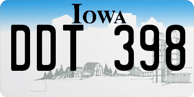 IA license plate DDT398