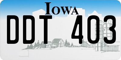 IA license plate DDT403
