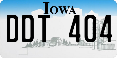 IA license plate DDT404