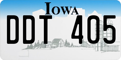 IA license plate DDT405