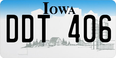 IA license plate DDT406