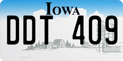 IA license plate DDT409