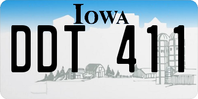 IA license plate DDT411