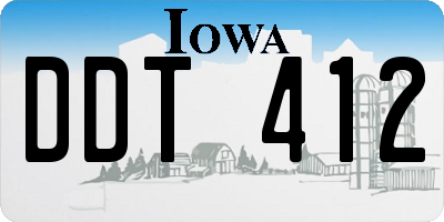 IA license plate DDT412