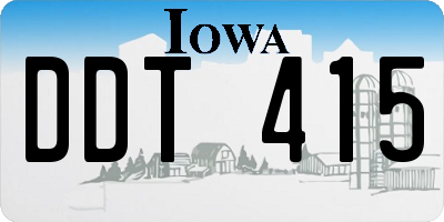 IA license plate DDT415