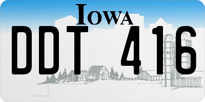 IA license plate DDT416