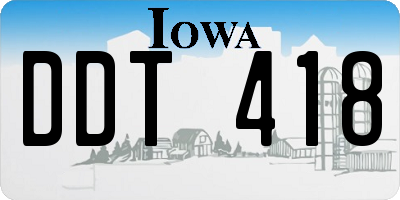 IA license plate DDT418