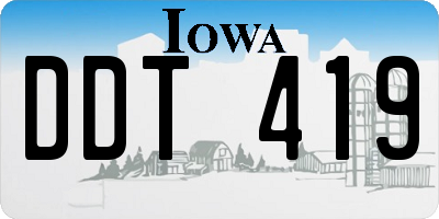 IA license plate DDT419