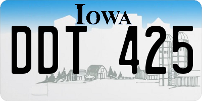 IA license plate DDT425