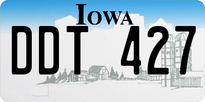 IA license plate DDT427