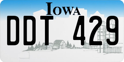 IA license plate DDT429