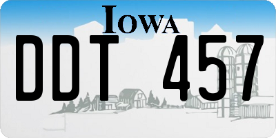 IA license plate DDT457