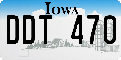 IA license plate DDT470