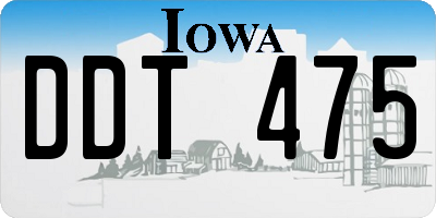 IA license plate DDT475