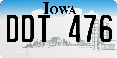 IA license plate DDT476
