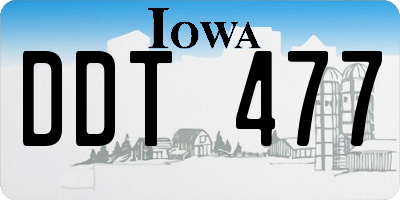 IA license plate DDT477