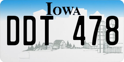 IA license plate DDT478