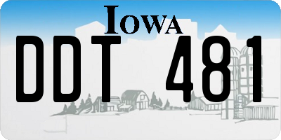 IA license plate DDT481