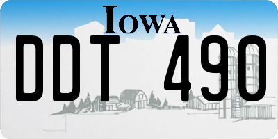 IA license plate DDT490