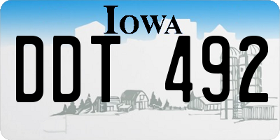 IA license plate DDT492