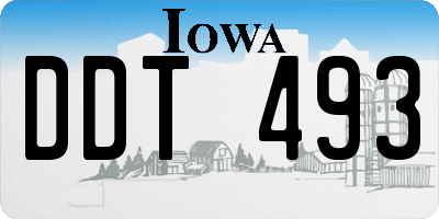 IA license plate DDT493