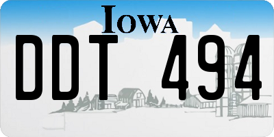 IA license plate DDT494