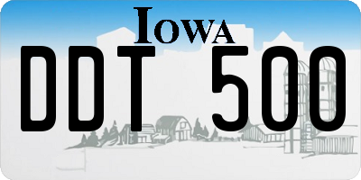 IA license plate DDT500