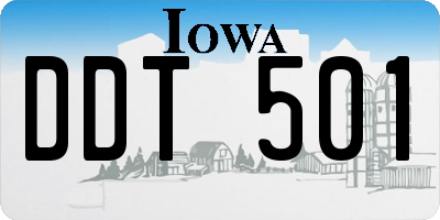 IA license plate DDT501