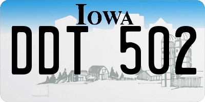 IA license plate DDT502