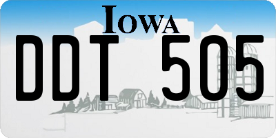 IA license plate DDT505