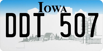IA license plate DDT507