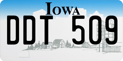 IA license plate DDT509