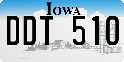 IA license plate DDT510